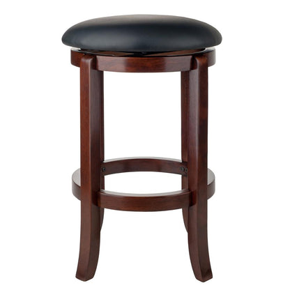 Walcott Swivel Seat Counter Stool, Black & Walnut