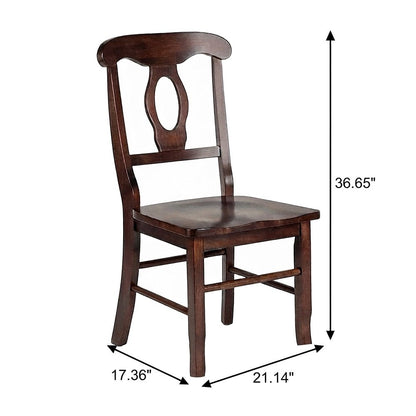 Solid Wood Dining Chairs Set of 2 with Keyhole Back, Kitchen Chairs, Walnut
