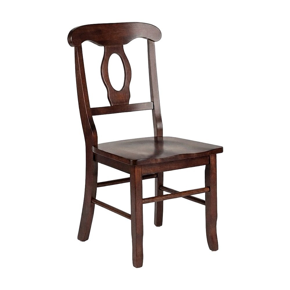 Solid Wood Dining Chairs Set of 2 with Keyhole Back, Kitchen Chairs, Walnut