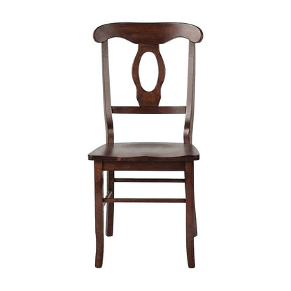 Solid Wood Dining Chairs Set of 2 with Keyhole Back, Kitchen Chairs, Walnut
