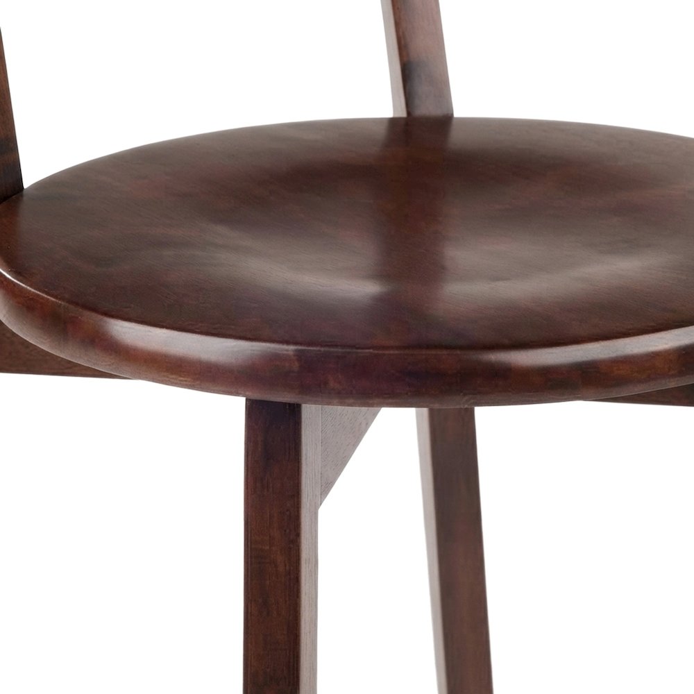Solid Wood Kitchen Dining Chairs, Mid-Century Modern Style, Set of 2, Walnut