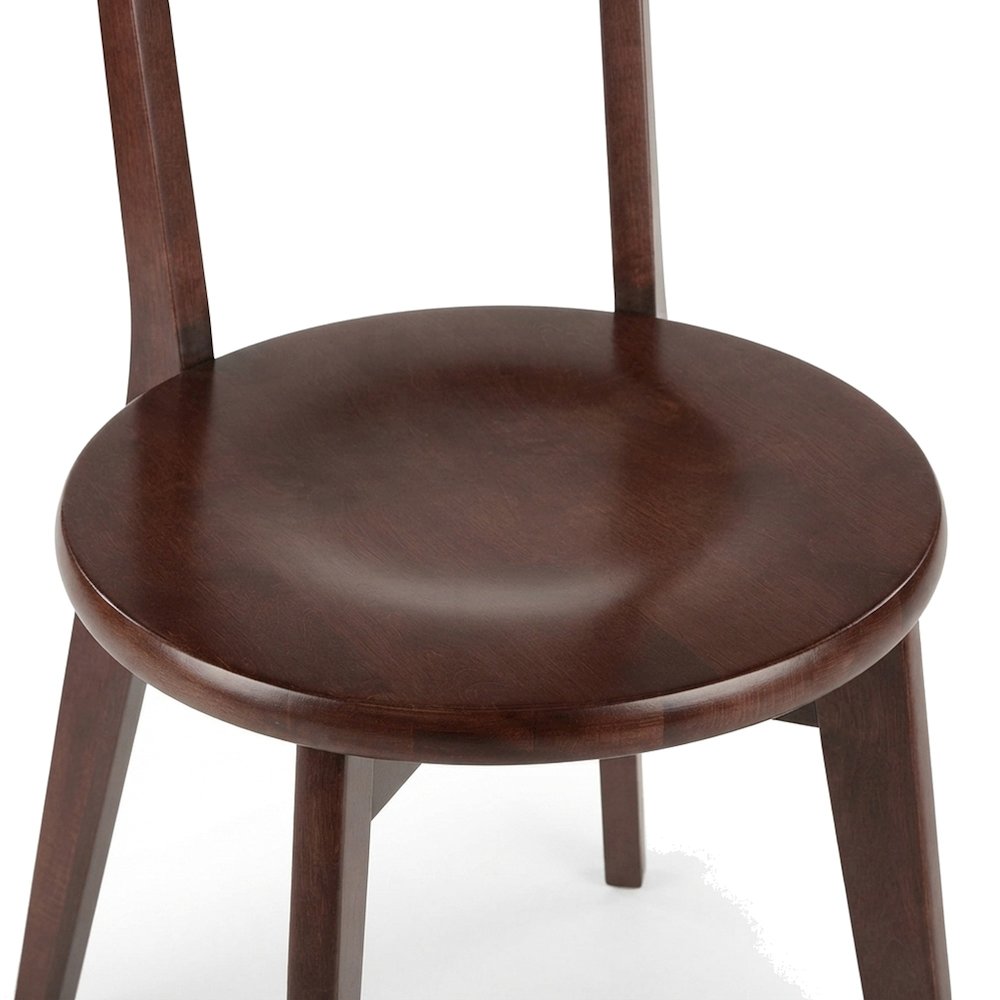 Solid Wood Kitchen Dining Chairs, Mid-Century Modern Style, Set of 2, Walnut