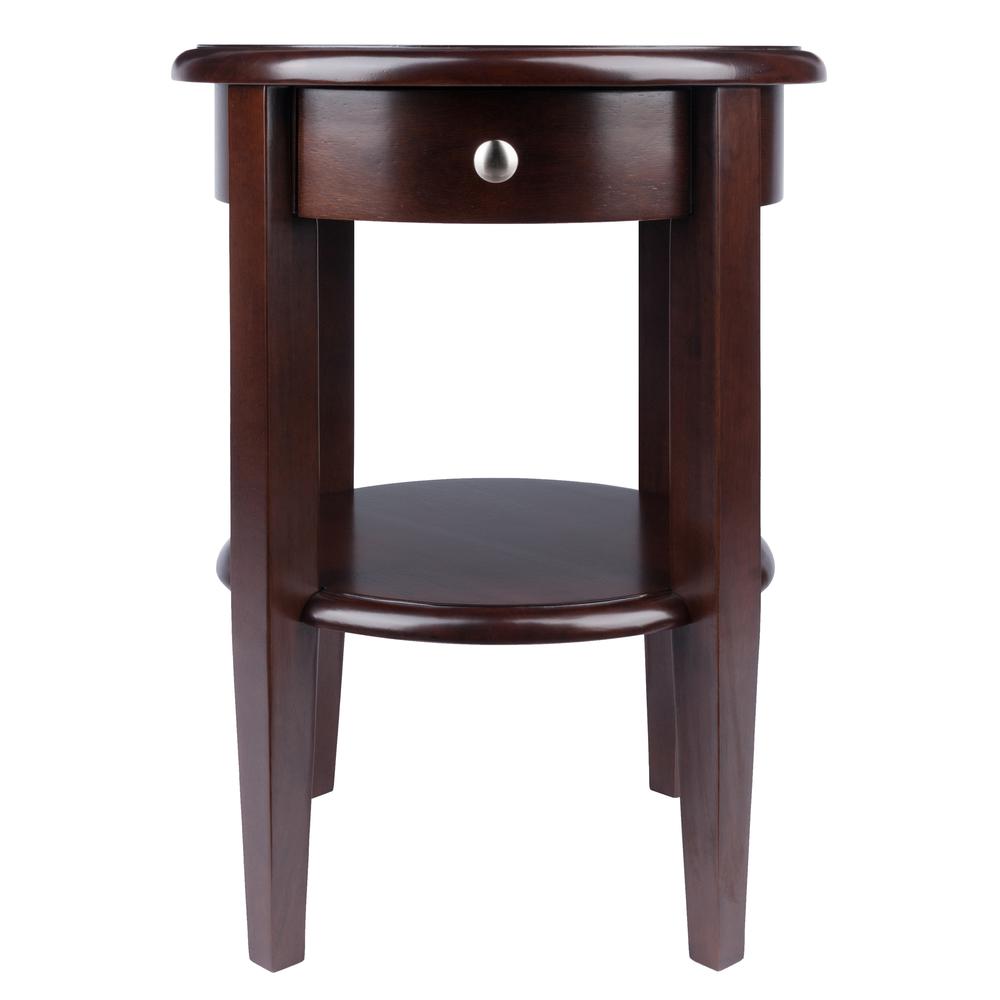 Concord Round End Table with Drawer and Shelf