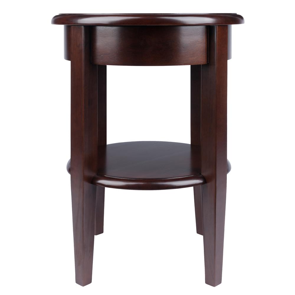 Concord Round End Table with Drawer and Shelf