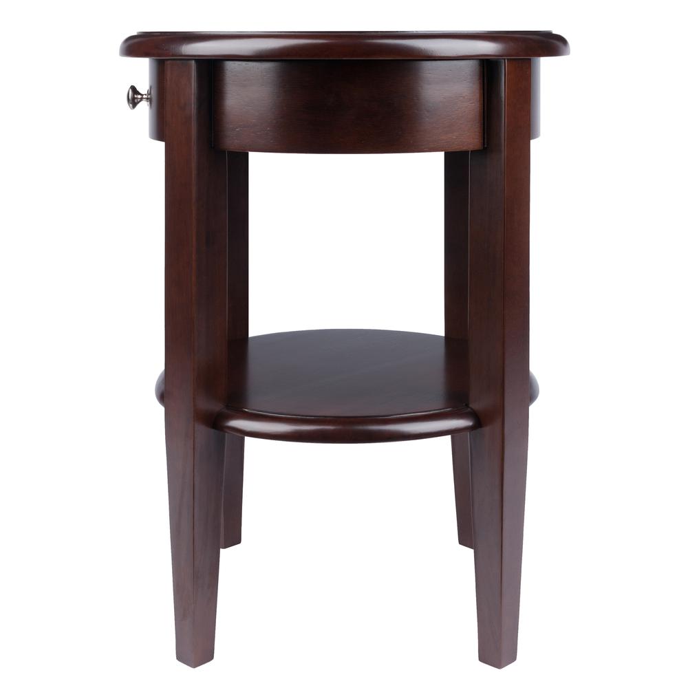 Concord Round End Table with Drawer and Shelf