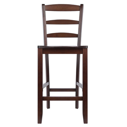 Benjamin 2-PC Ladder Back 24" Counter Stool Set Antique Walnut