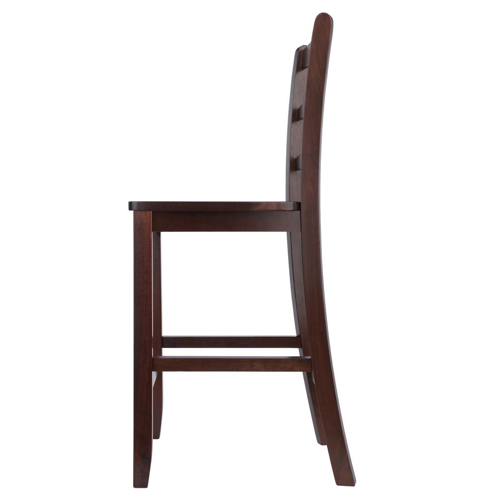 Benjamin 2-PC Ladder Back 24" Counter Stool Set Antique Walnut