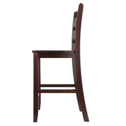 Benjamin 2-PC Ladder Back 24" Counter Stool Set Antique Walnut