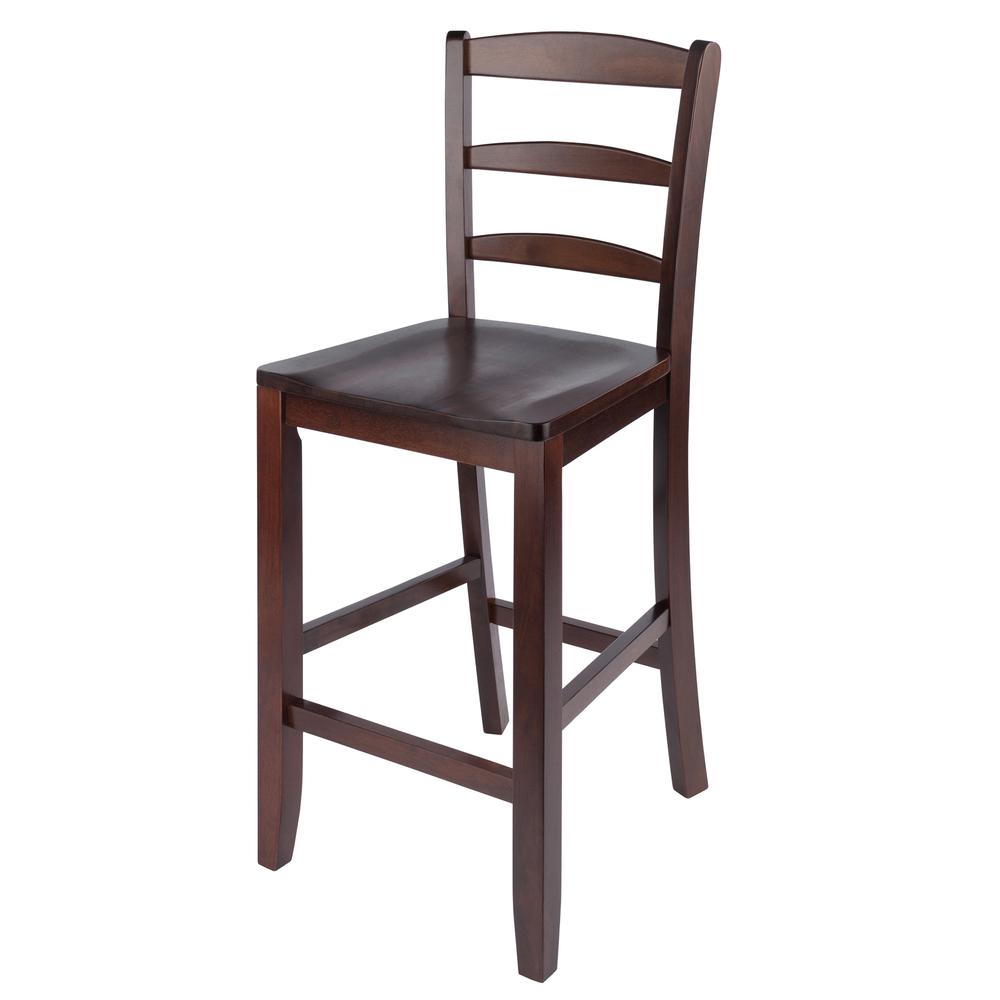Benjamin 2-PC Ladder Back 24" Counter Stool Set Antique Walnut