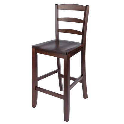 Benjamin 2-PC Ladder Back 24" Counter Stool Set Antique Walnut