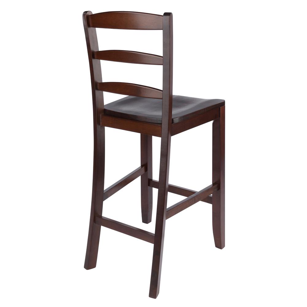 Benjamin 2-PC Ladder Back 24" Counter Stool Set Antique Walnut