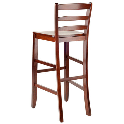 Benjamin 2-PC Ladder Back 30" Bar Stool Set Antique Walnut
