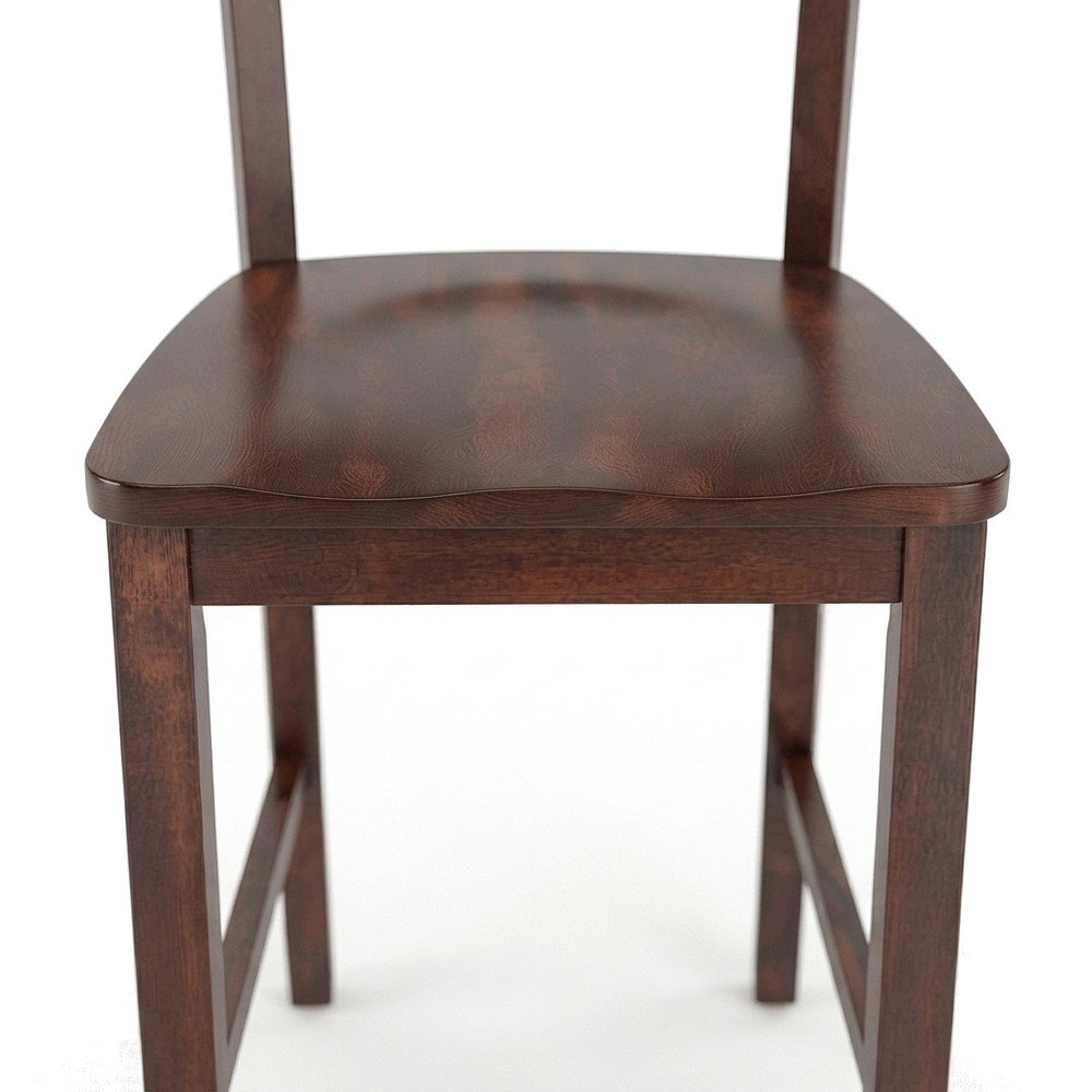 Solid Wood Counter Height Bar Stools with V-Back, Set of 2 Barstools, Walnut