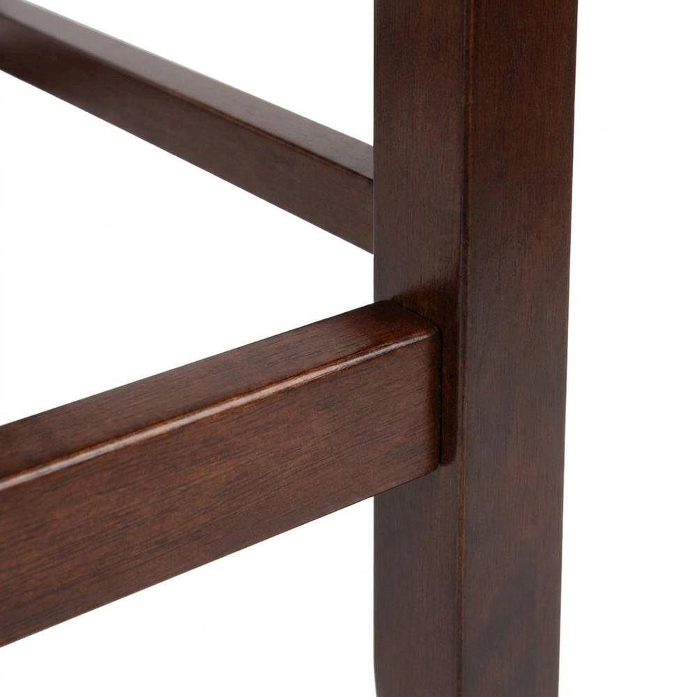 Solid Wood Counter Height Bar Stools with V-Back, Set of 2 Barstools, Walnut