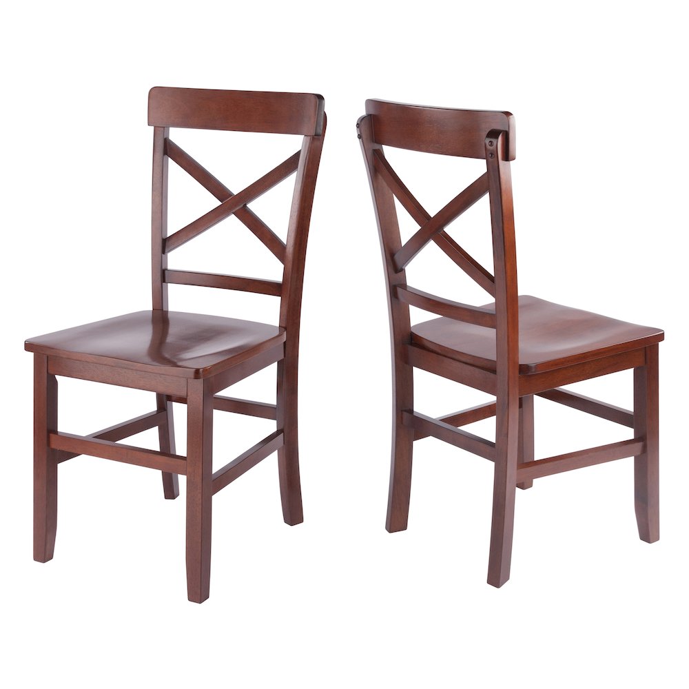 Xenia 2-Pc Set X-Back Chairs, Walnut