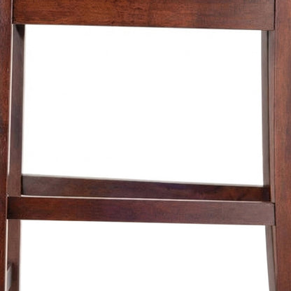 Solid Wood V-Back Bar Stools, Wooden Kitchen Island Counter Chairs, Walnut