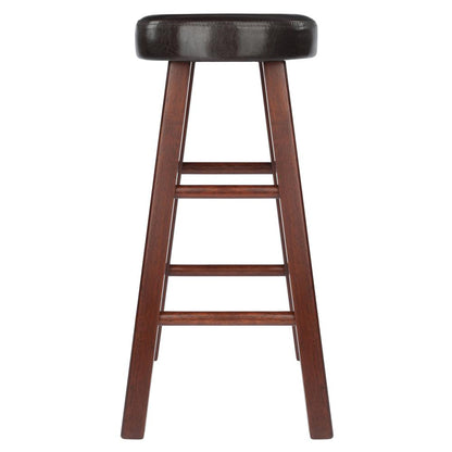 Maria Cushioned Counter Stool, 2-Pc Set, Espresso & Walnut