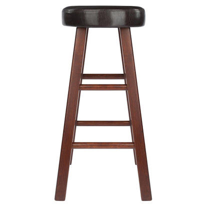 Maria Cushioned Counter Stool, 2-Pc Set, Espresso & Walnut