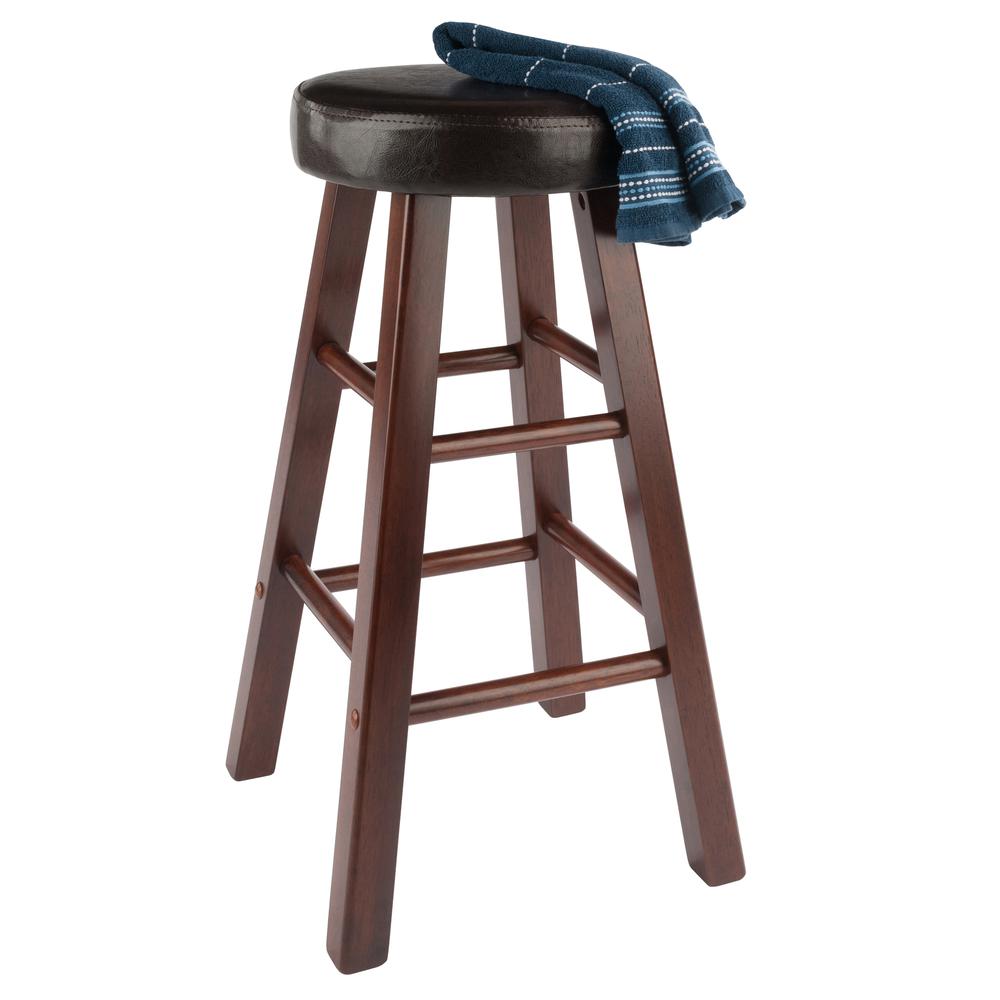 Maria Cushioned Counter Stool, 2-Pc Set, Espresso & Walnut
