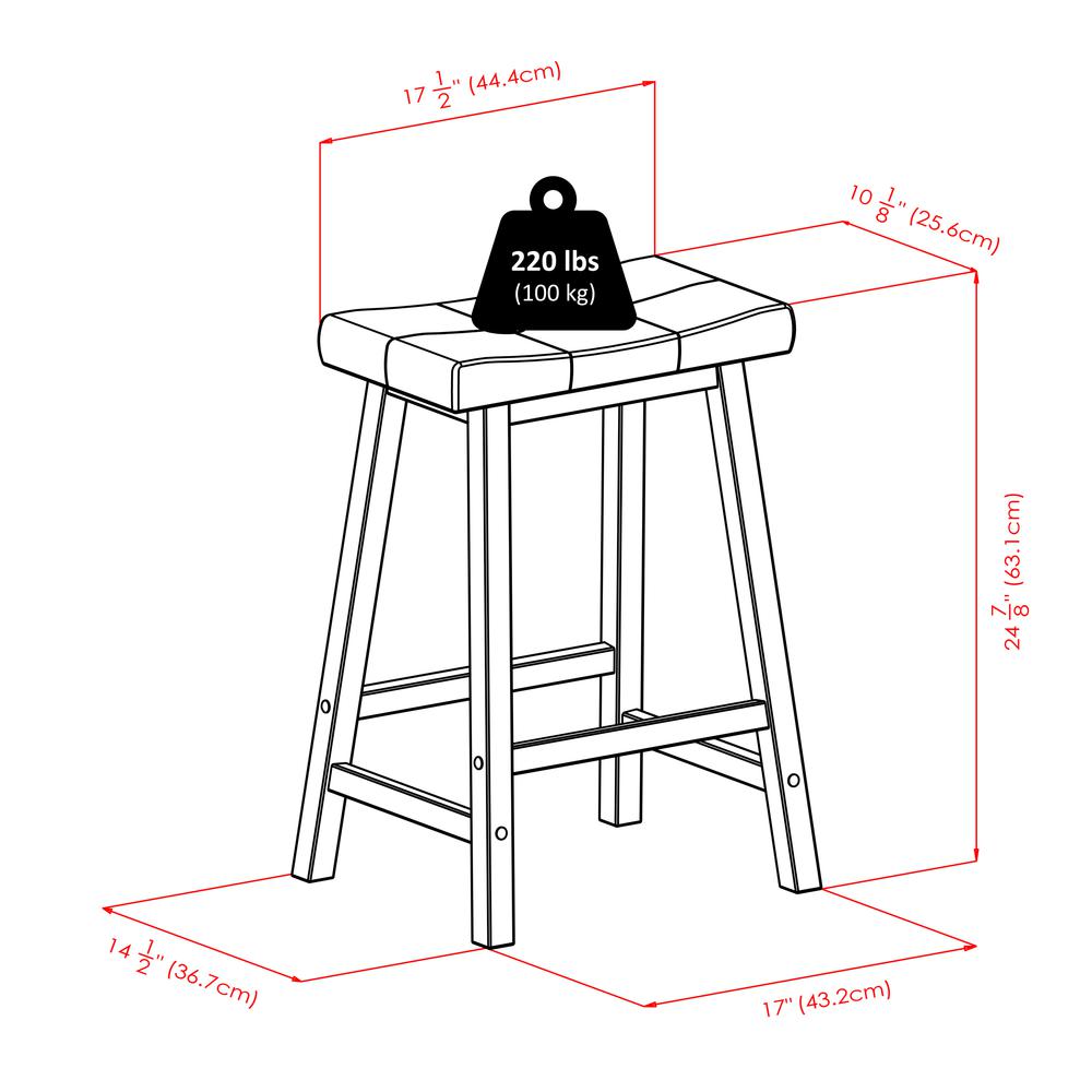 Sally 3-Pc Breakfast Table Set with 2 Cushion Saddle Seat Stools