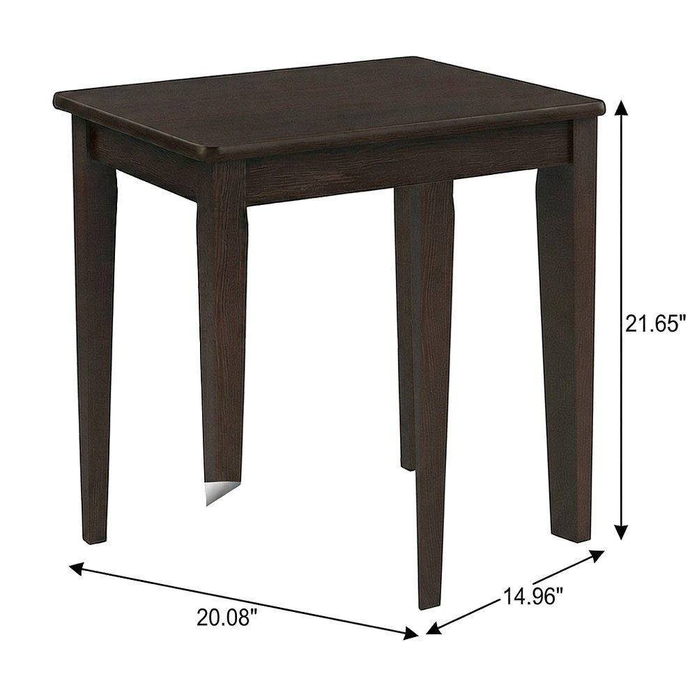 Solid Wood Nesting Side Tables, Stackable 3-Piece Set for Living Room, Walnut