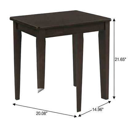 Solid Wood Nesting Side Tables, Stackable 3-Piece Set for Living Room, Walnut