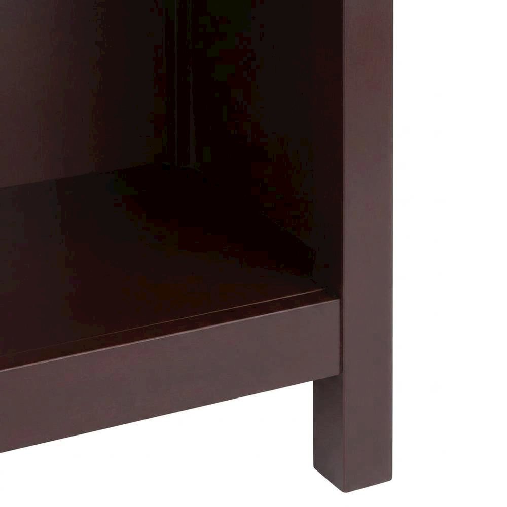 Solid and Composite Wood 4-Tier Bookcase with Open Storage Shelves, Walnut