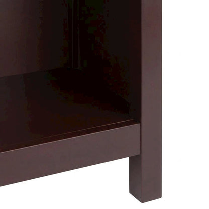 Solid and Composite Wood 4-Tier Bookcase with Open Storage Shelves, Walnut