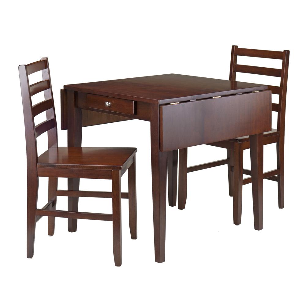Hamilton 3-Pc Drop Leaf Dining Table with 2 Ladder Back Chairs