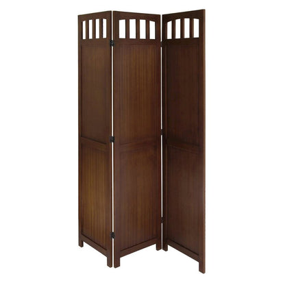 Antique Walnut Room Divider Panel – Folding Screen for Room Partition