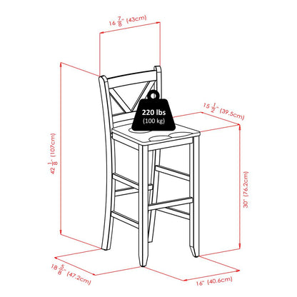 Fiona 3-Pc High Round Table with 2 Bar V-Back Stool