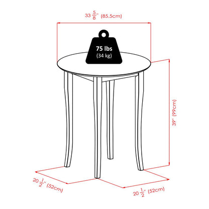 Fiona 3-Pc High Round Table with Ladder Back Stool