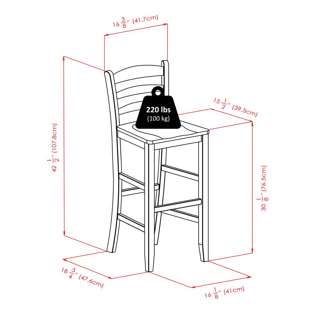 Fiona 3-Pc High Round Table with Ladder Back Stool