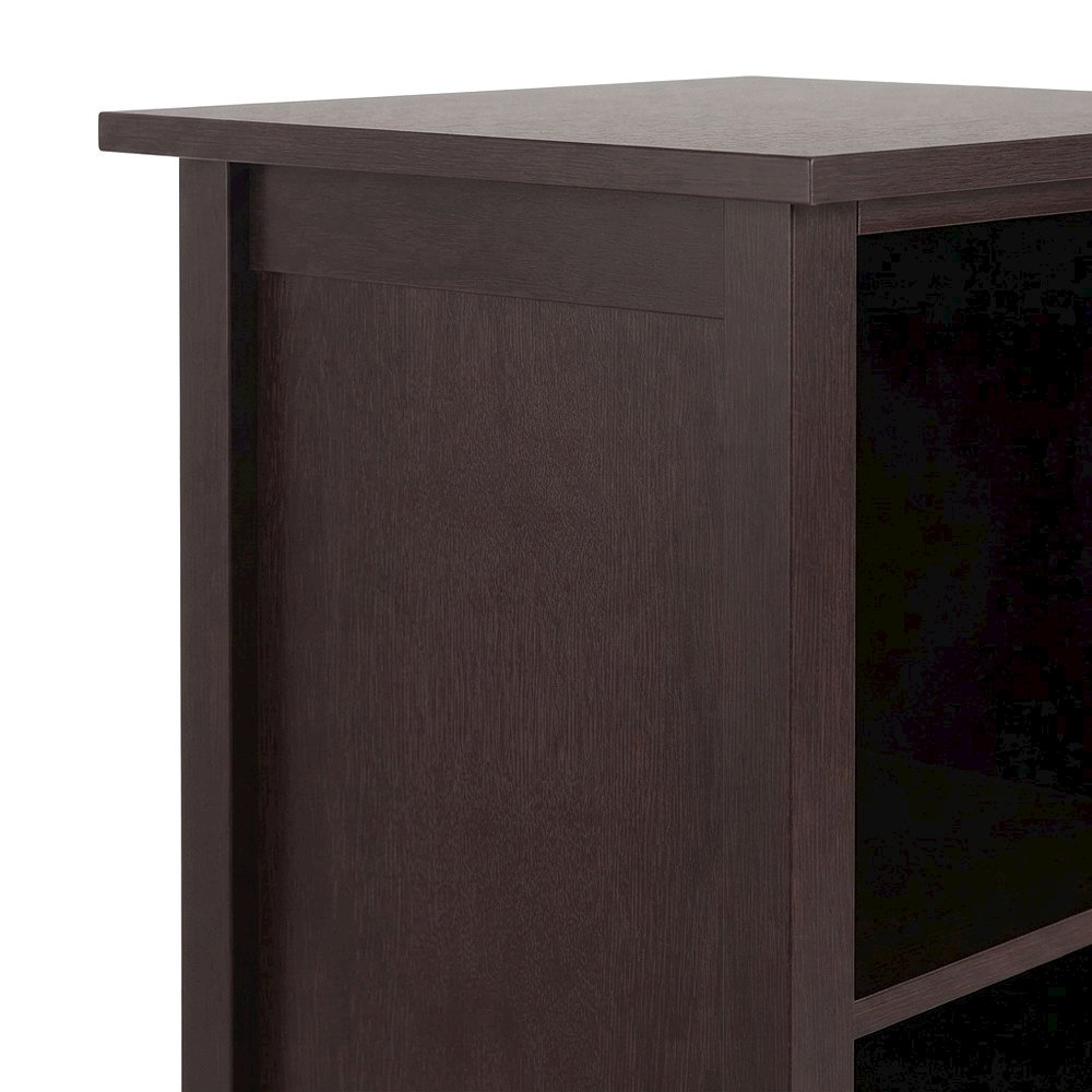 Solid Wood 5-Tier Tall Narrow Bookcase with Open Storage Shelves, Walnut