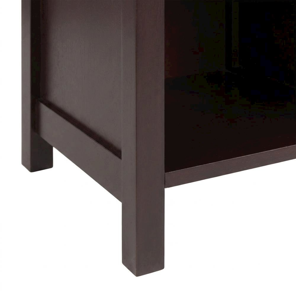 Solid Wood 5-Tier Tall Narrow Bookcase with Open Storage Shelves, Walnut