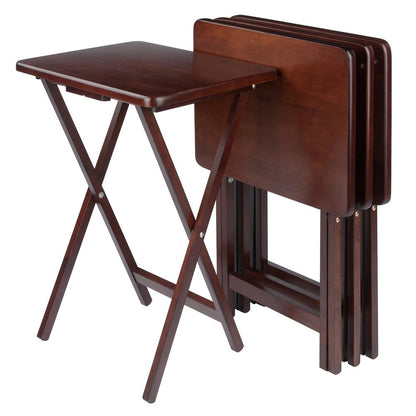 Alex Set of 4 Single Snack Tables Walnut