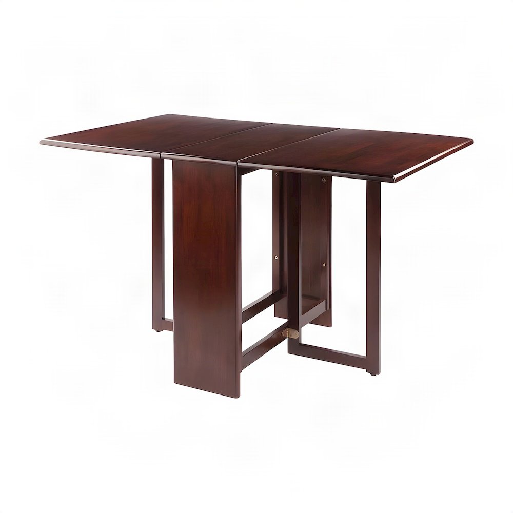 Solid Wood Drop Leaf Folding Dining Table, Foldable Extendable Small, Walnut