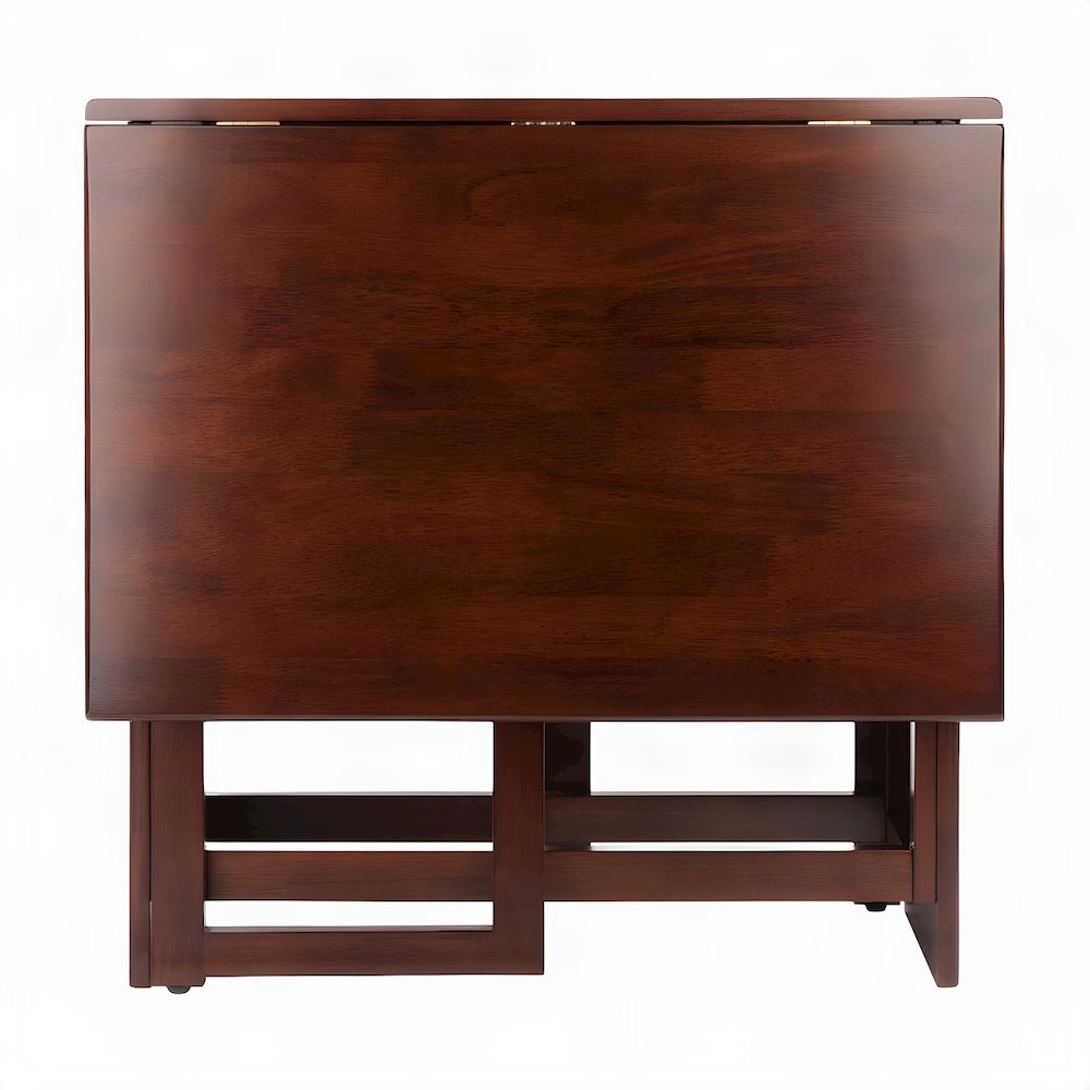 Solid Wood Drop Leaf Folding Dining Table, Foldable Extendable Small, Walnut