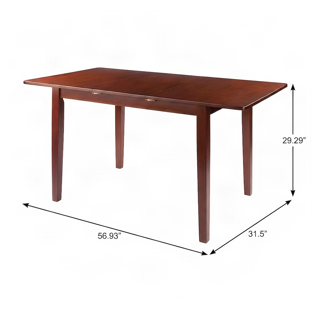 Solid Wood Expandable Dining Table, Extension Top, Mid-Century Modern, Walnut