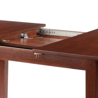 Solid Wood Expandable Dining Table, Extension Top, Mid-Century Modern, Walnut