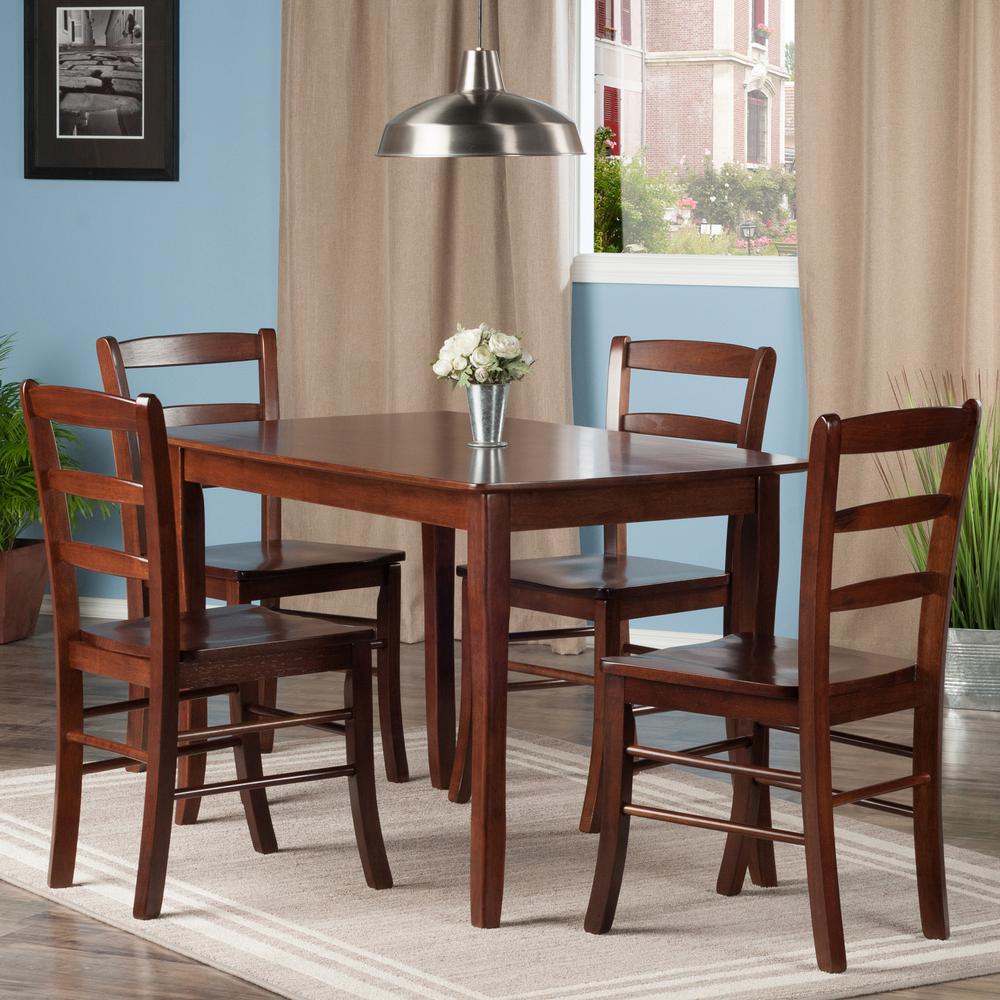 Inglewood 5-PC Set Dining Table w/ 4 Ladderback Chairs
