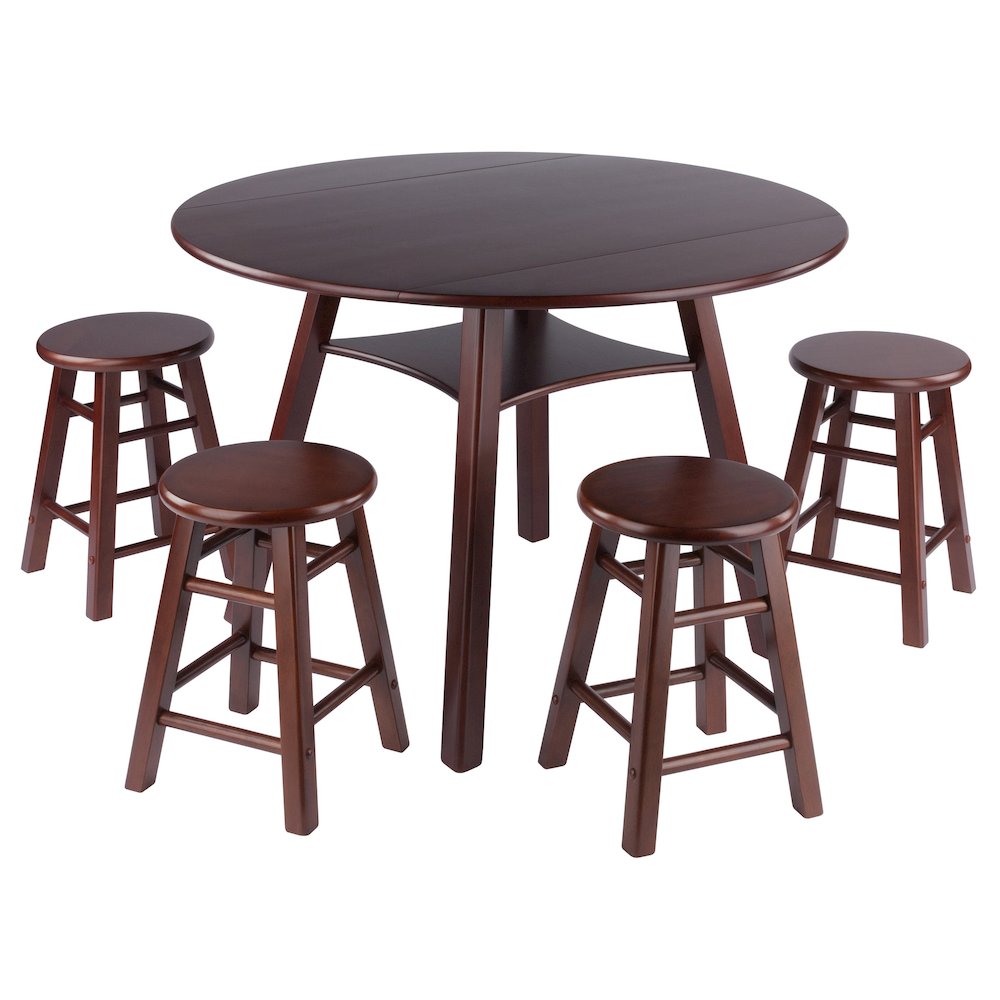 Element 2-Pc Dining Stool Set, Walnut