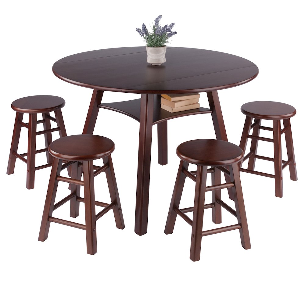 Element 2-Pc Dining Stool Set, Walnut