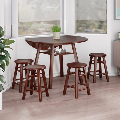 Element 2-Pc Dining Stool Set, Walnut