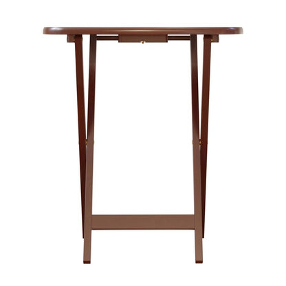 Walnut Snack Table Set – Folding TV Trays with Stand for Dining & Work