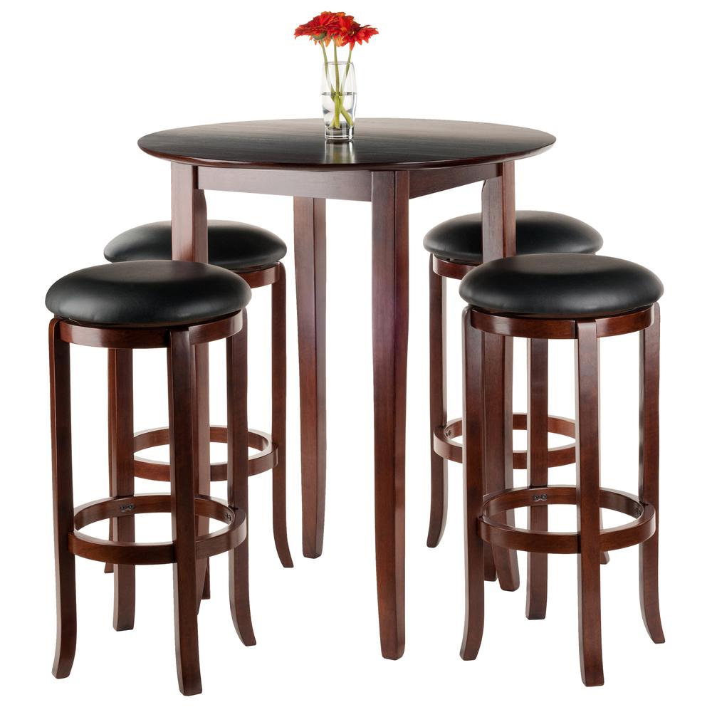 Fiona Round 5pc High/Pub Table Set with PVC Stools