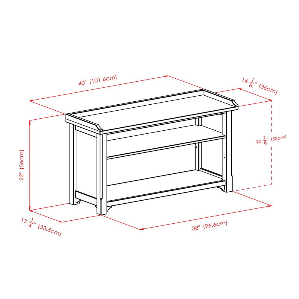 Verona Storage Bench with 3 Foldable  Beige Color Fabric Baskets