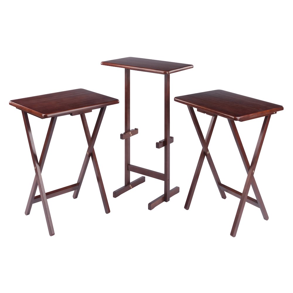 Riley 3-Pc Set Snack Table, Walnut Finish