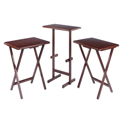 Riley 3-Pc Set Snack Table, Walnut Finish