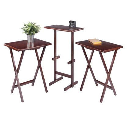 Riley 3-Pc Set Snack Table, Walnut Finish